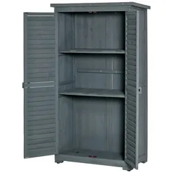 Outsunny Gartenschrank Holz Geräteschuppen Gartenhaus Geräteschrank Grau