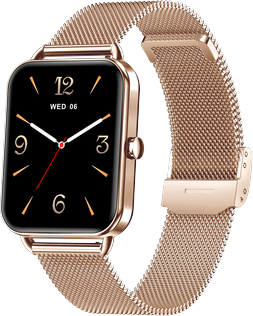 Clever Finds Bluetooth Calling Smart Watch Fitness Tracker With Blood Oxygen Monitoring golden Mesh Belt
