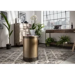 Beistelltisch Mango 42x42x64 braun lackiert HEAVY INDUSTRY #259