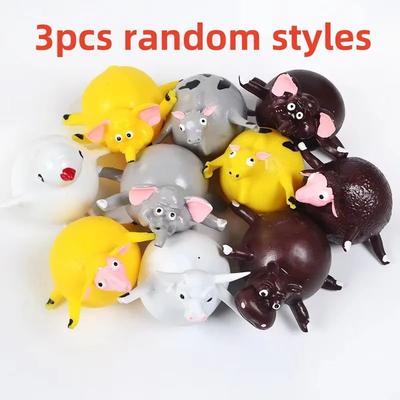 Inspired Finds 3 Piece Inflatable Dinosaur Vent Balls Squeeze Toy Set For Kids b random 3 Pack