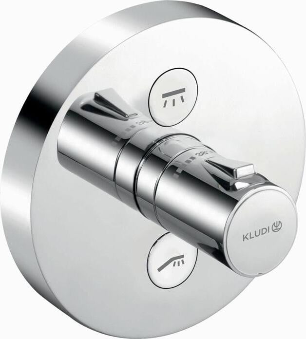 Kludi Thermostaatkraan UP-model met push-to-open bediening en safety stop, chroomkleurig