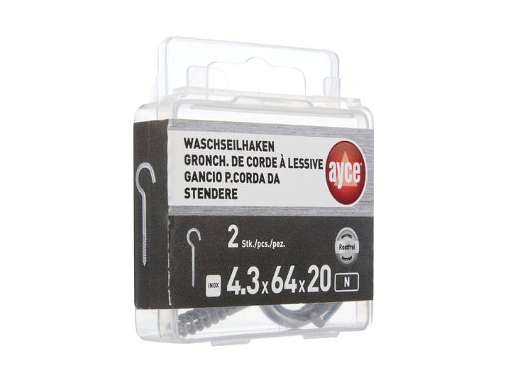 Waschseilhaken Inox 6.4 cm