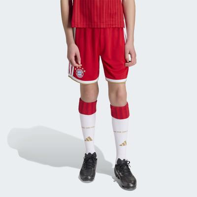 Trainingsshorts ADIDAS PERFORMANCE "FC BAYERN MÜNCHEN 26/27 KIDS", Mädchen, Gr. 128, N-Gr, rot (better scarlet,), Obermaterial: 100% Polyester, Hosen, reguläre Passform, für Fußball, mit Vereinslogo