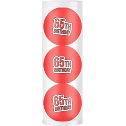 Golfball Geschenkset "65th Birthday" 3er rot