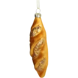 Christbaumschmuck Glas 13,3cm Baguette Kugeln Weihnachtsbaum Anhänger Weihnachten Christbaumanhänger Weihnachtsbaumschmuck Gold