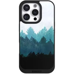 Nivocase Handyhülle für Apple iPhone 16 Pro Hülle NIVOpure Case Schwarz Abstrakt Baum Wald (Apple iPhone 16 Pro), Smartphone Hülle, Schwarz