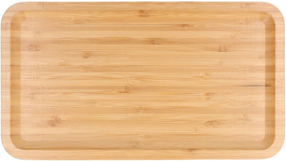 Stijlvolle houten opbergbak en dienblad organizer voor badkamer decoratie - Houtkleur - 34 x 20 cm