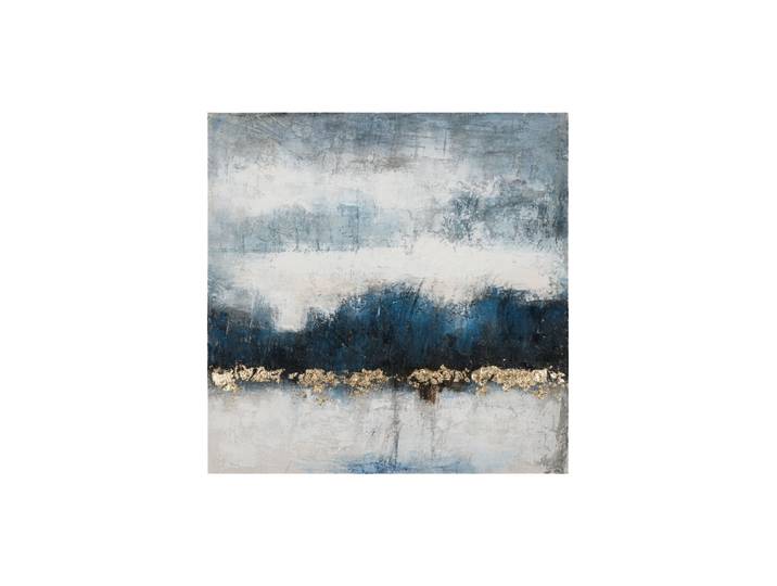 Handgemaltes Bild „Farbkomposition in Dunkelblau und Gold“ 100 x 100 cm Multicolor Crea Collection