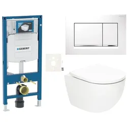 Geberit Wand-WC Set für Vorwandmontage + SAT Fusion WC SIKOGSTORFUS30