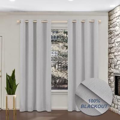 Awesome Home Blackout Cotton Blend Grommet Curtain Pair (2 panels)