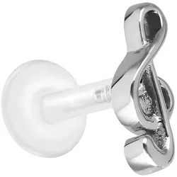 PTFE Labret mit Innengewinde + Titan-Aufsatz NOTENSCHLÜSSEL