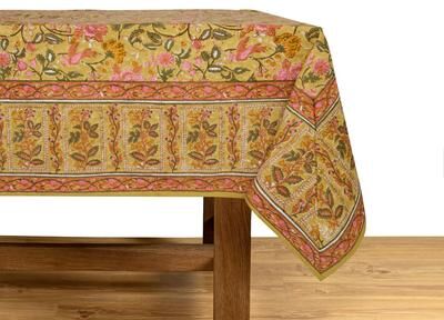 Caravan Damaris Tablecloth - Pink/Mustard