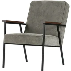 Sessel Sally aus weichem Stoff, modern und klassisch, Grün, komfortabel gepolstert, Metallgestell