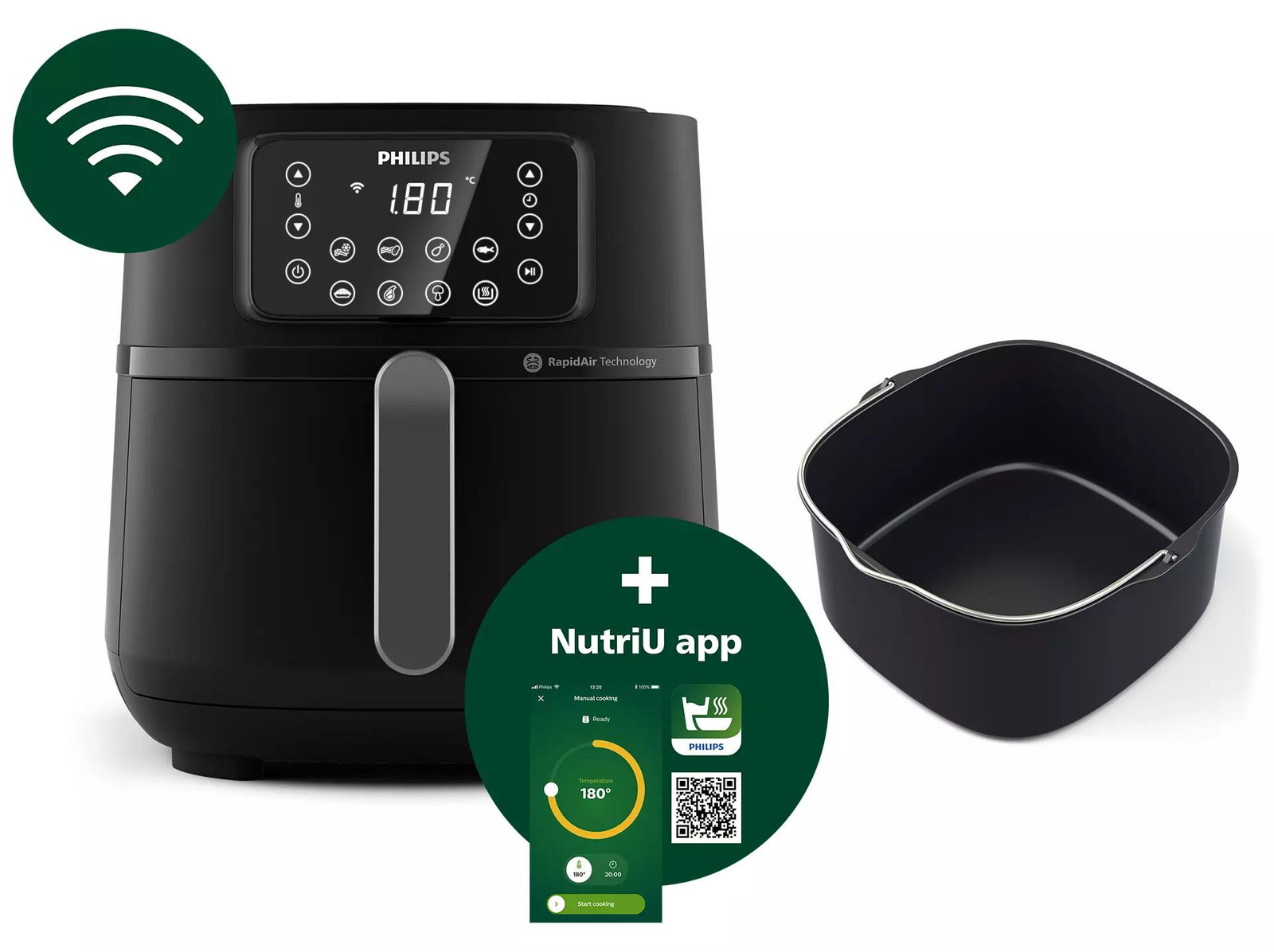 Philips Airfryer HD9285/93 Connected 5000 Series - Zwart - 7,2 l