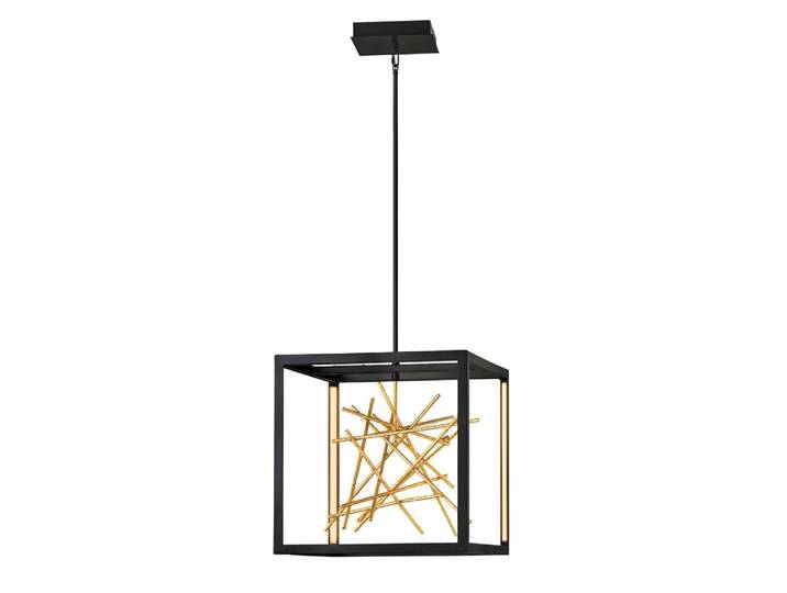 Elstead Styx LED Hängeleuchte 54cm Schwarz und vergoldetes Gold