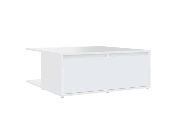 Couchtisch, weiß, 80 x 80 x 31 cm, Spanplatten mit Aufbewahrung
