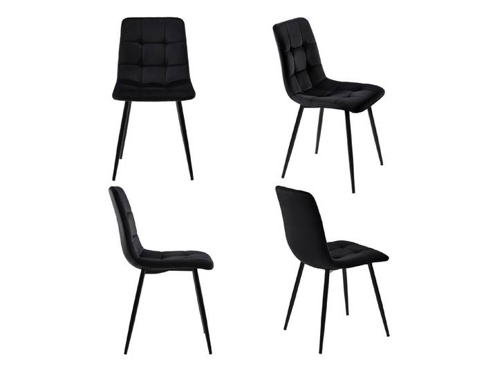 KLAM HOME Esszimmer-Set Esszimmerstuhl Set aus 4 gepolsterten Stühlen mit Rückenlehne Samt, (4-St), Metallrahmen Tischbeine mit Bodenschutz-Pads
