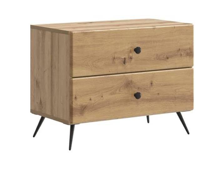 fsahslih Nachttisch Artisan-Eiche 62x34,5x47,5 cm Holzwerkstoff Kompakte Konsole fürs Schlafzimmer mit praktischem Stauraum für Bücher, Lampen und Zubehör im modernen Design.