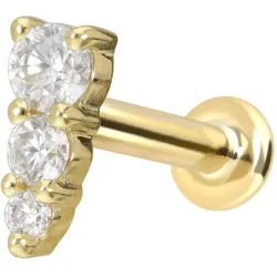 14 Karat Gold Labret mit Push Fit MOISSANIT-EISZAPFEN