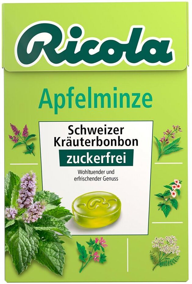 Ricola ohne Zucker Box Apfelminze Bonbons