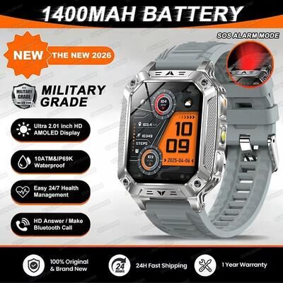 Uplift Picks TANK Military GPS Smartwatch With AMOLED Display 10ATM Waterproof Rugged Outdoor Watch Long Battery gray 1400 Mah Battery