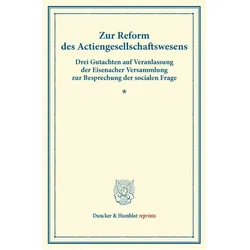 Zur Reform des Actiengesellschaftswesens., Fachbücher