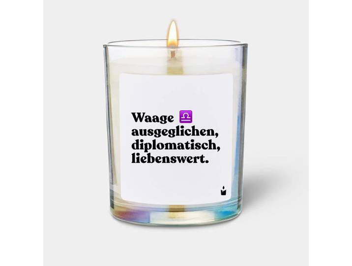Duftkerze Rainbow Woody Waage - ausgeglichen, diplomatisch, liebenswert.