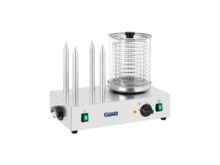 Royal Catering Hotdog-Maker Hot Dog Würstchenwärmer 30 Würstchen Toaststangen 4 Brötchen Toaster, 1100 W