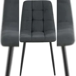 DELUKE 2er Set Esszimmerstuhl FANOR - Cord Schwarz 45x55x84 cm | Essstühle Esszimmerstühle Küchenstühle Wohnzimmerstühle