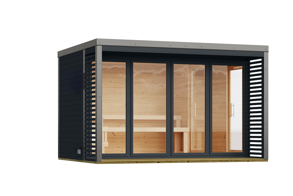 KARIBUHOLZT Sauna Ares 4 Ofen 11 kW Bio ext. Strg anthr. ,graualu,KG T 16989953
