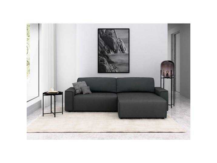 Ecksofa, Anthrazit, 265x164 cm, Textil, 4-Sitzer & Ottomane Rechts, L-Form