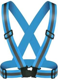 Uplift Picks Adjustable Reflective Safety Vest Lightweight Night Visibility Running And Cycling Gear blue