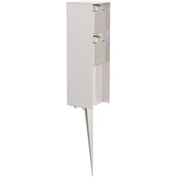 ledscom.de Garten-Steckdosen-Säule POMI mit Erdspieß für außen, IP44, 2-fach, edelstahl, eckig, 23cm