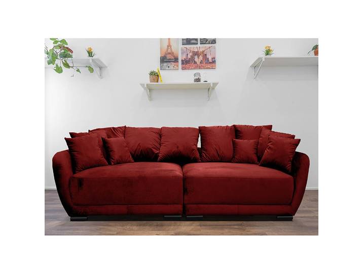 Bigsofa Tarnos Violett/Bordeaux Samt Ravi 293 x 88 x 112cm Modern
