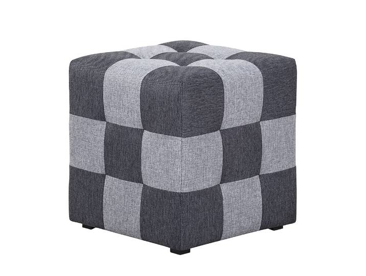 Hocker Webstoff 45 x 45 x 45cm Grau/Hellgrau/Dunkelgrau
