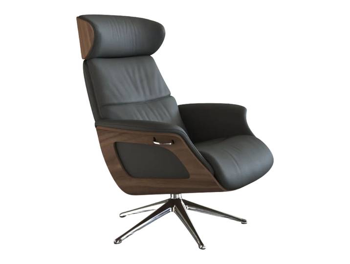Sessel Fashion Clement, Flexlux, dakota warm mineral grey, Leder