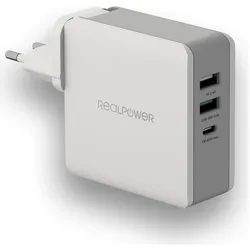 RealPower DeskCharge-65 Travel (65 W, 1 Port), USB Ladegerät, Weiss