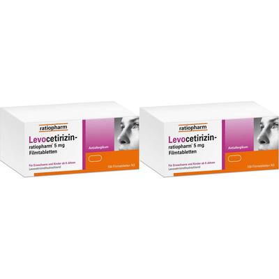 Levocetirizin Ratio 5 MG Doppelpack 2x100 St Filmtabletten