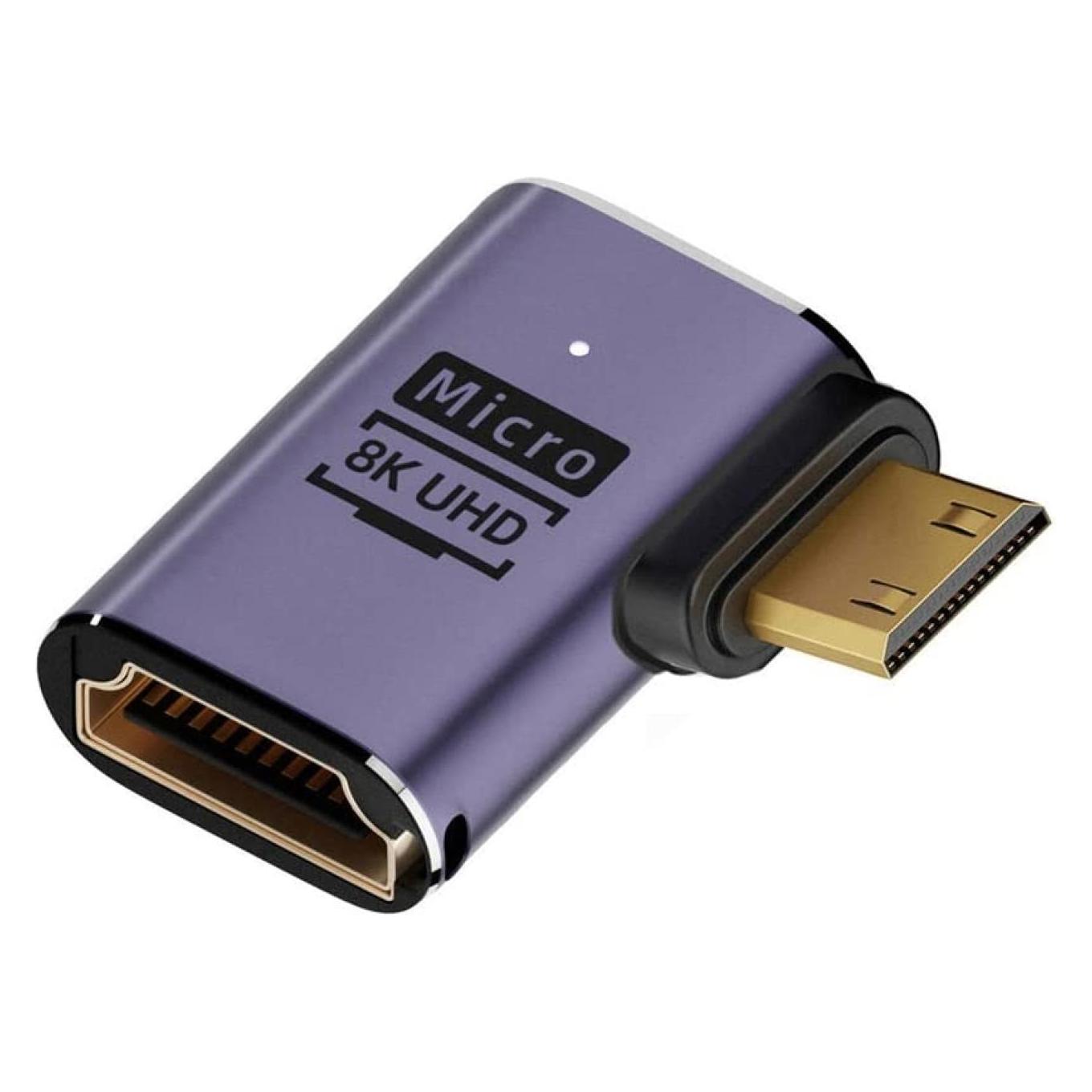 PowerGuard Mini HDMI auf HDMI 2.1 90-Grad Winkel Left Adapter (Mini HDMI, HDMI) (C8K-03)