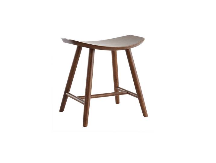 Tabouret bas bois foncé H46.5 DEMORY