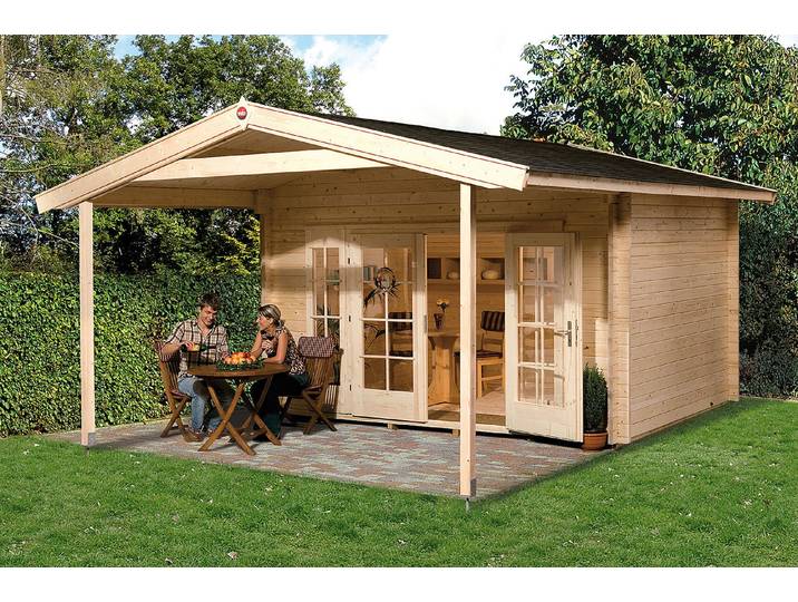 Weka Weekendhaus 137 A mit Grossen Fenstertüren und Vordach 5 × 4 m