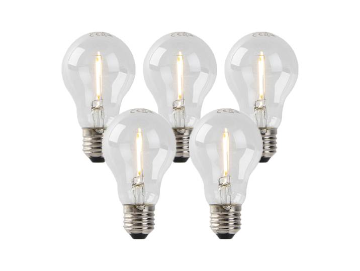 Lot de 5 ampoules LED E27 A60 1W 80lm 2200K