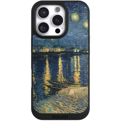 Nivocase Handyhülle für Apple iPhone 16 Pro Hülle NIVOpure Case Schwarz Kunst Malerei (Apple iPhone 16 Pro), Smartphone Hülle, Schwarz