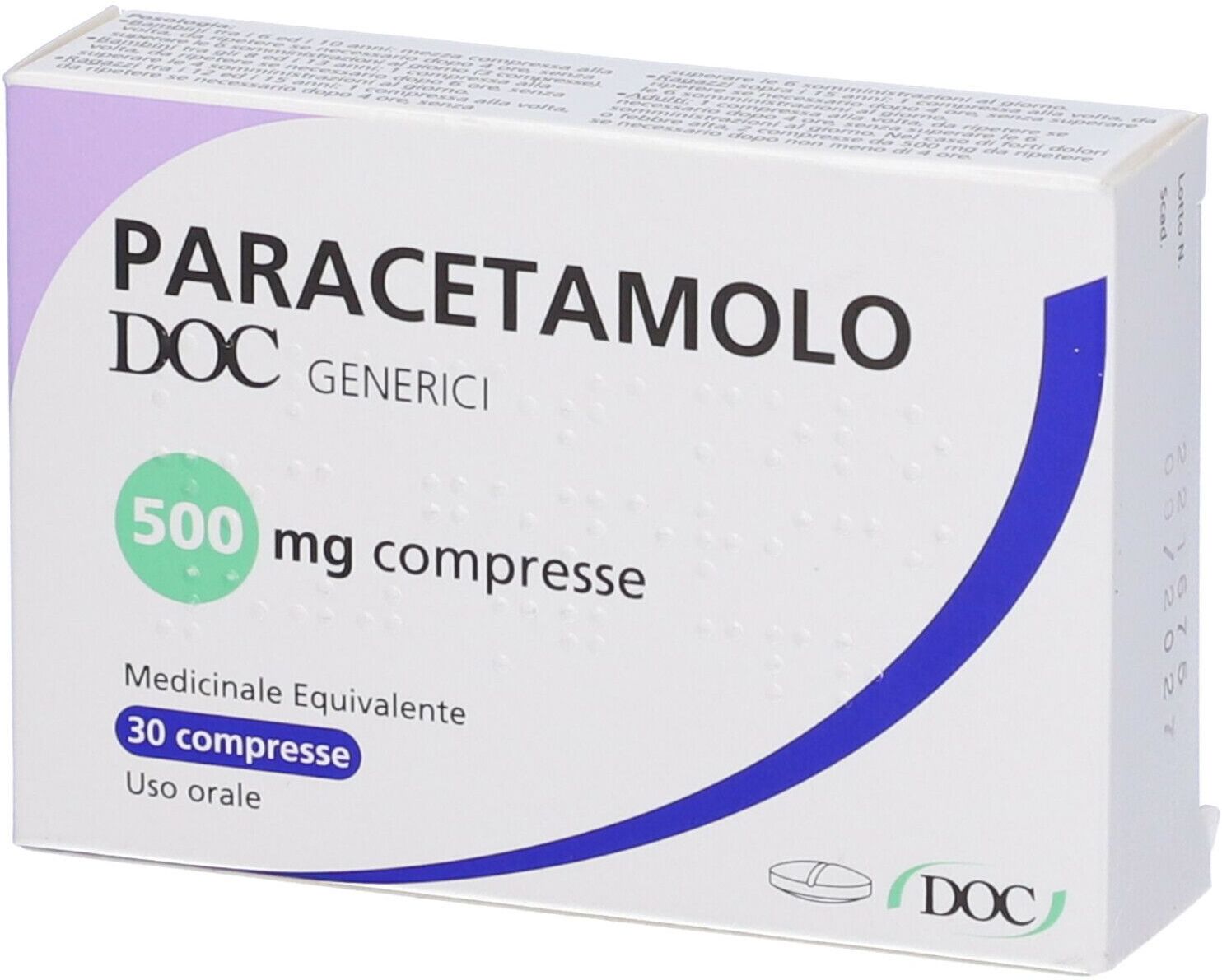 DOC GENERICI Srl DOC Generici, Paracetamolo 500 mg, 30 Compresse