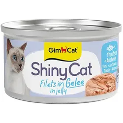 GimCat ShinyCat Jelly 70g-Dose Katzennassfutter Thunfisch & Anchovis 24 x 70g