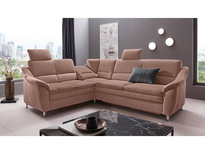 Ecksofa GOODPRODUCT Cardoso L-Form , braun, B:249cm H:90cm T:209cm, Luxus-Microfaser Lederoptik (100% Polyester);Luxus-Microfaser (100% Polyester);Luxus-Microfaser ALTARA NUBUCK (100% Polyester);Struktur (100% Polyester), Sofas, Ecksofa, Federkern, wahlweise mit Bett, Schubkasten, teilweise Relaxfunktion