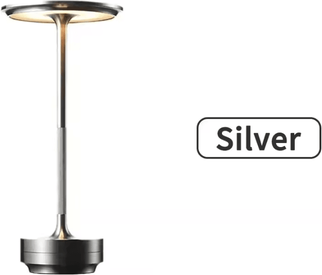 Inspire Curations Wireless Rechargeable Touch Table Lamp For Bedroom, Desk & Home Decor silver changeable