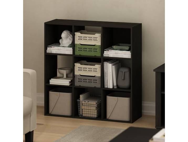 Furinno Pelli kubischer Aufbewahrungsschrank, 9 Würfel, Espresso
