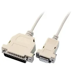 EFB EK150.5 Serielles Laser-Druckerkabel, DSub 25 auf DSub 9, M-F, 5, 0m, beige EK1505