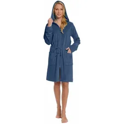 wewo fashion Damen Kapuzenmantel 031 mit Reißverschluss XS | jeans - blau